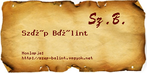 Szép Bálint névjegykártya