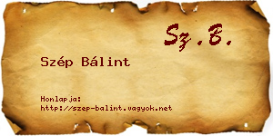 Szép Bálint névjegykártya